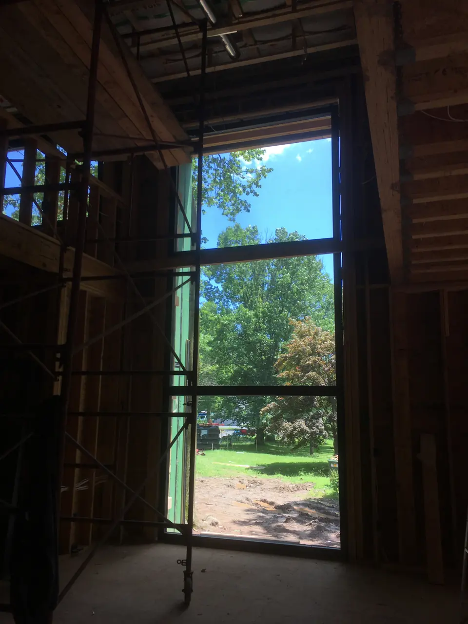 "Glass wall" triple-glaze picture window set installation