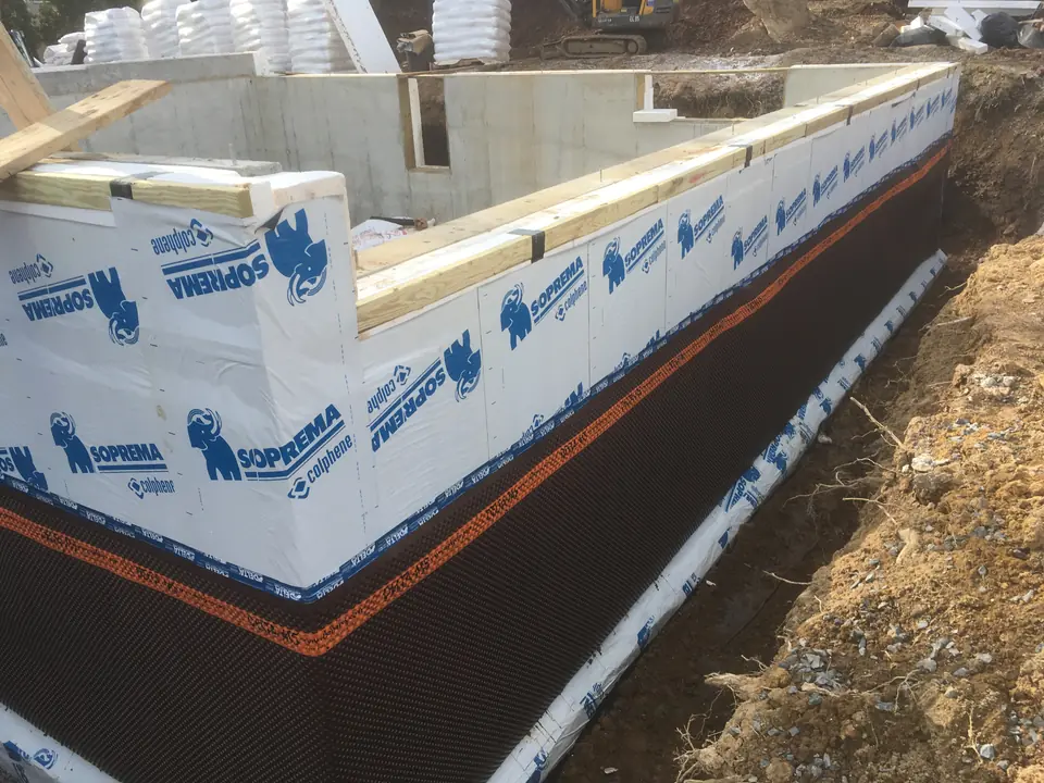 The next step is to protect the walls from water penetration. The foam itself creates a semi-impervious surface but it is not completely wat