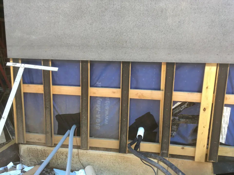 All necessary wall penetrations were pre-cut and sealed prior to exterior panel installation.