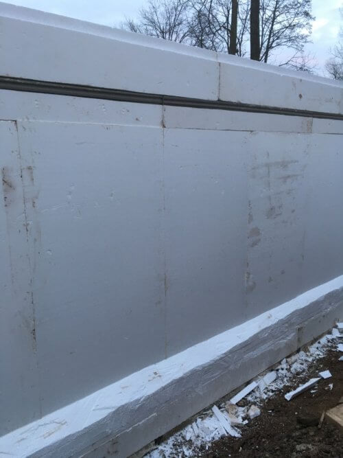 Foam inslutaion applied directly to conrete wall