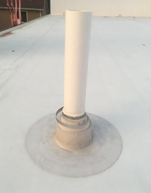 Plumbing vent stack on TPO roof